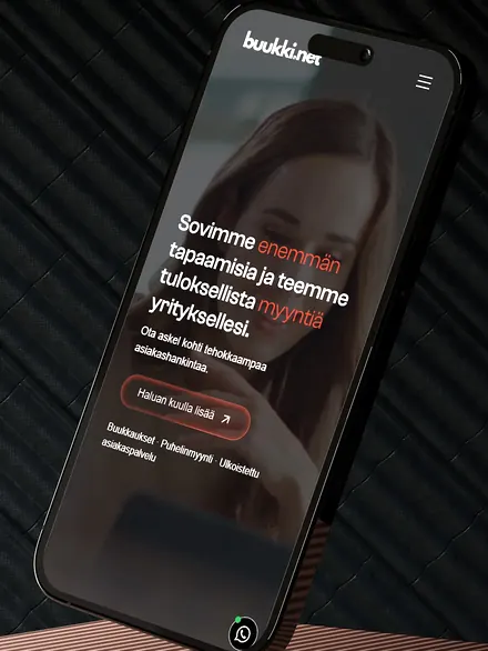 Buukki.netin verkkosivut puhelimen näytöllä