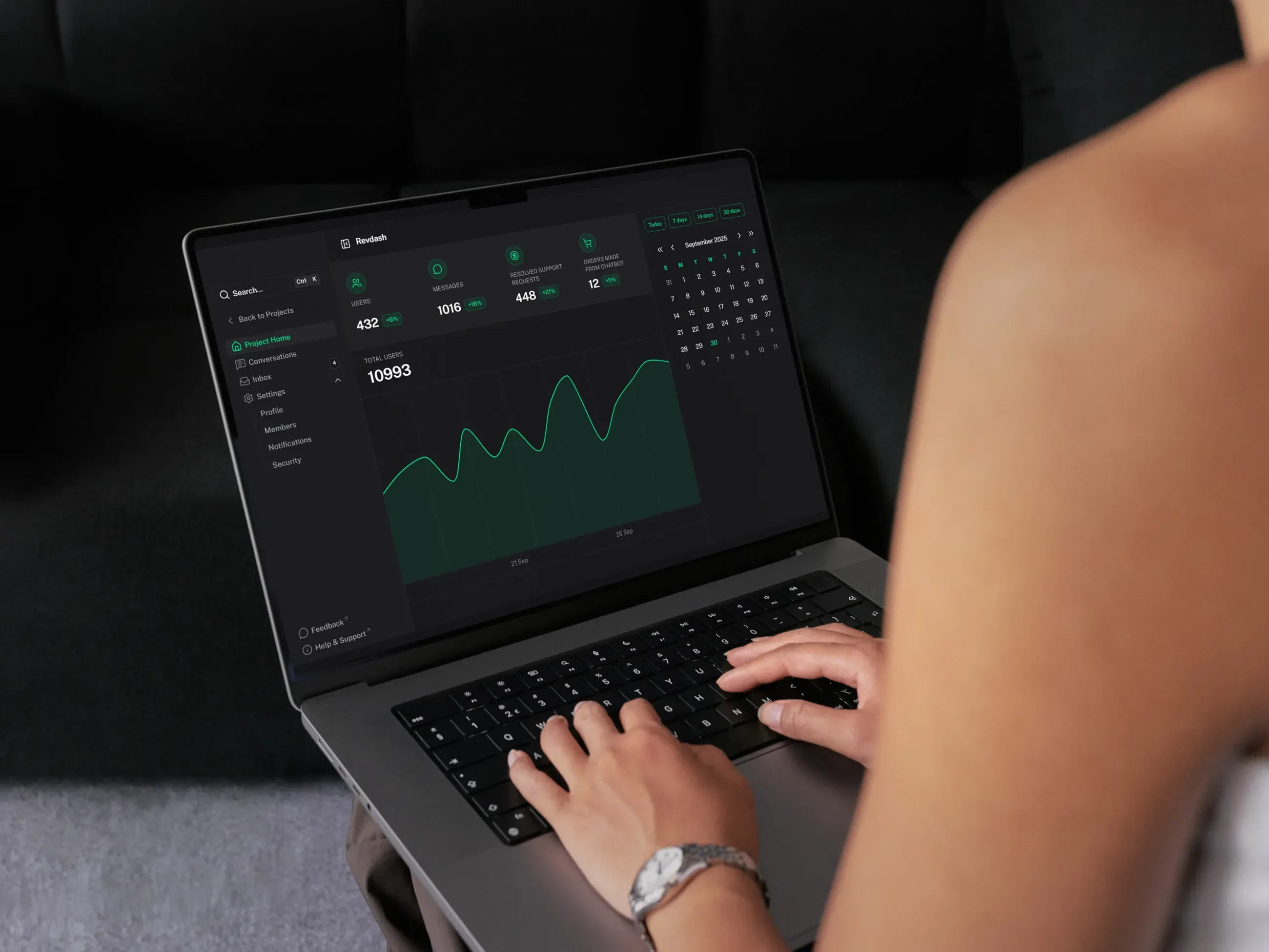 Revdotin dashboard-näkymä