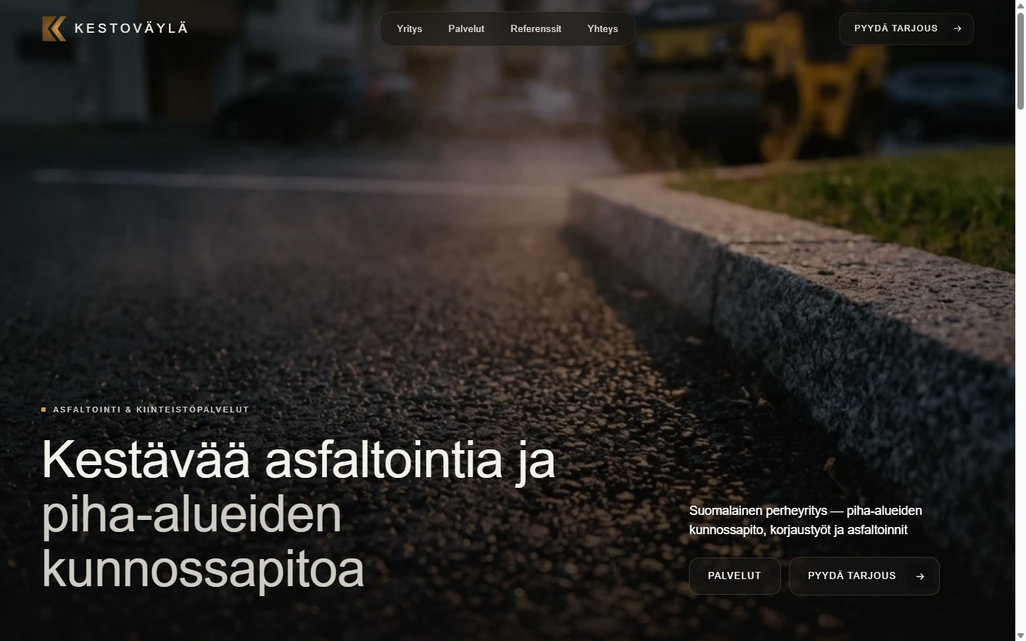 Kestoväylän verkkosivuston etusivu