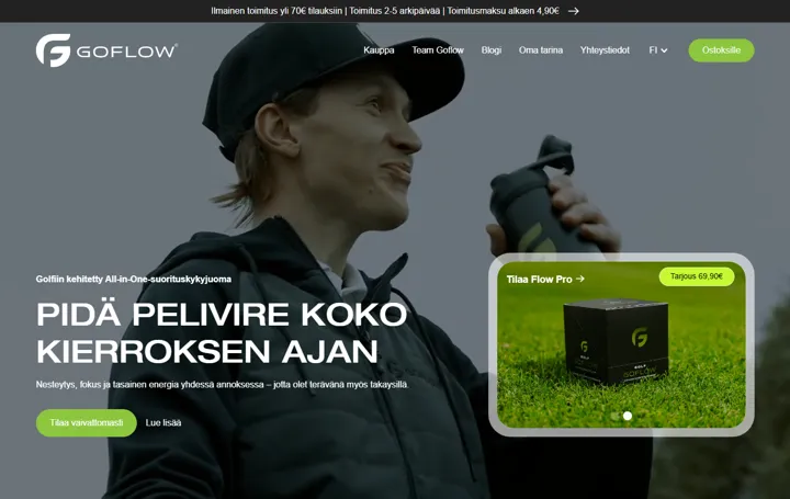 Goflow-verkkokaupan etusivu