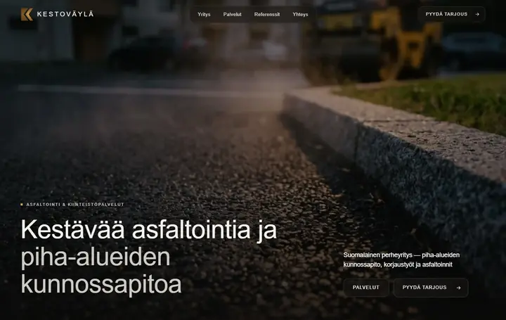 Kestoväylän verkkosivuston etusivu